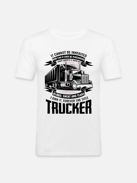 Lastbilchauffør gave lastbilchauffør lastbiler - Herre Slim Fit T-Shirt - hvid