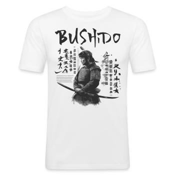 Bushido - T-shirt près du corps Homme - blanc - Devant - Nik (191cm)