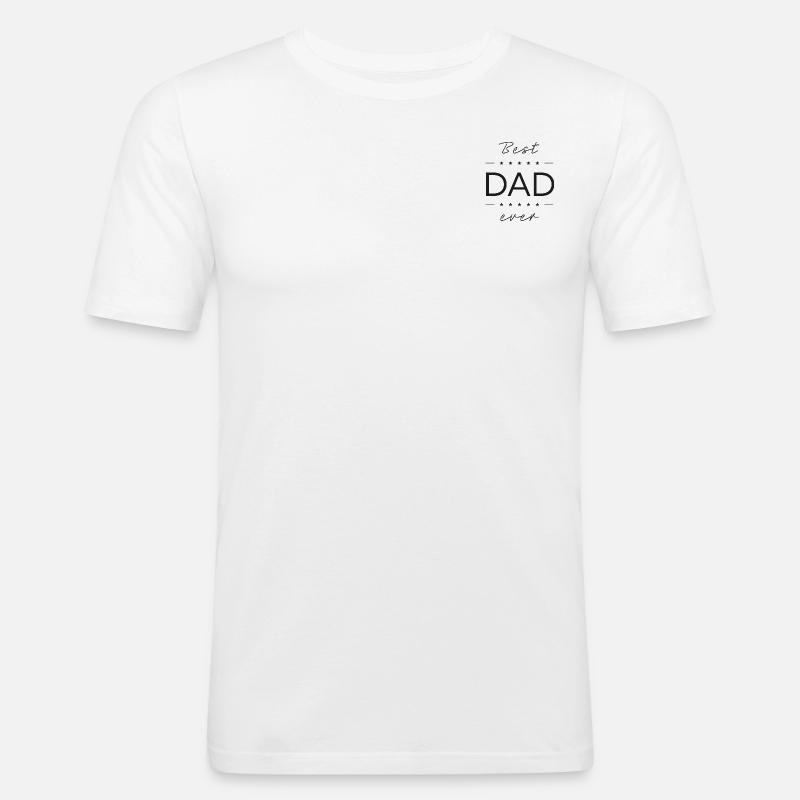 Best dad ever - Männer Slim Fit T-Shirt - Weiß