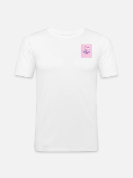 Ich bin Dein Engel - Männer Slim Fit T-Shirt - Weiß