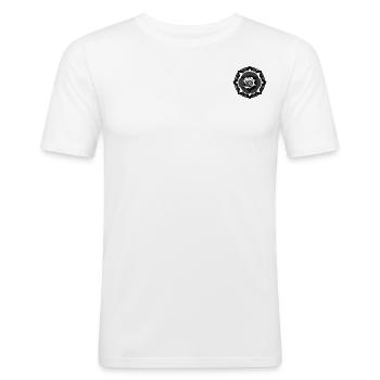 Simple schwarze Rose - Männer Slim Fit T-Shirt - Weiß - Vorne - Nik (191cm)