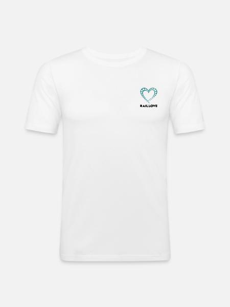 Rail Love Light - Men's Slim Fit T-Shirt - white