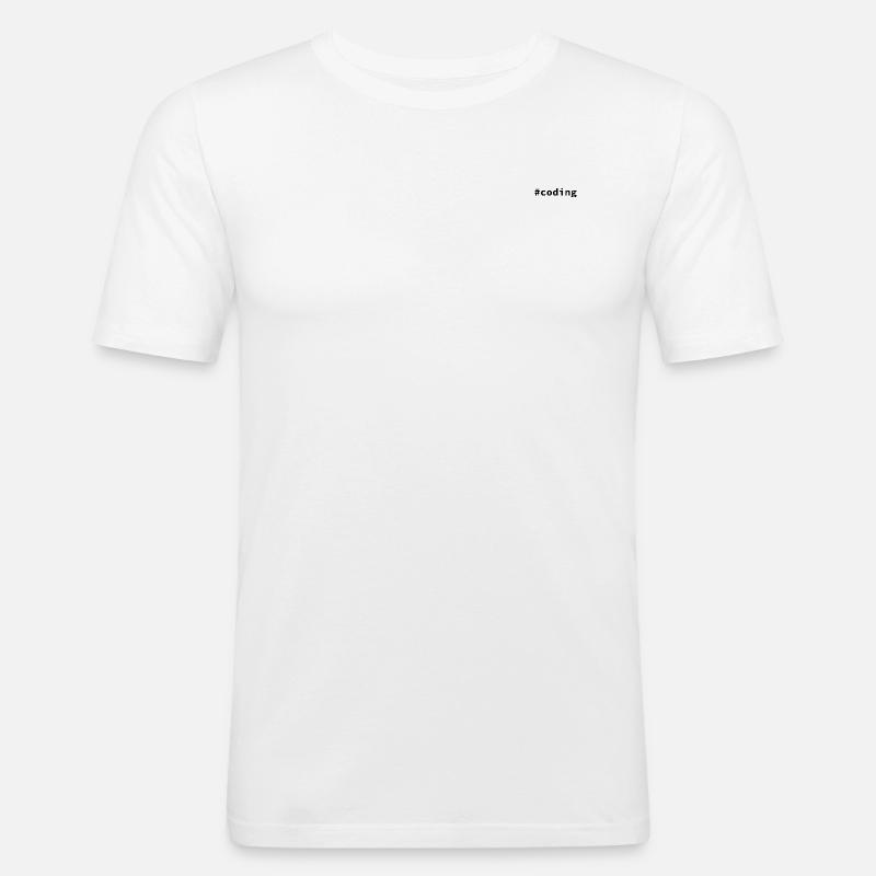 #coding Life Black - Männer Slim Fit T-Shirt - Weiß