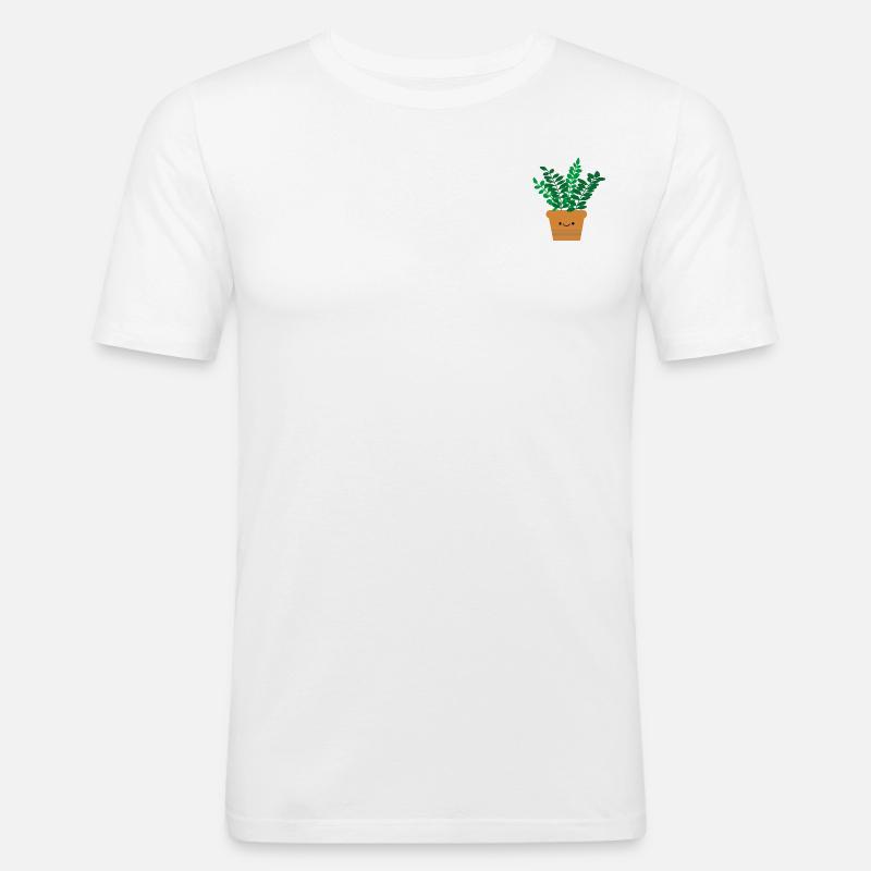 Süßes Green Pals Design „Glücksfeder“ - Männer Slim Fit T-Shirt - Weiß