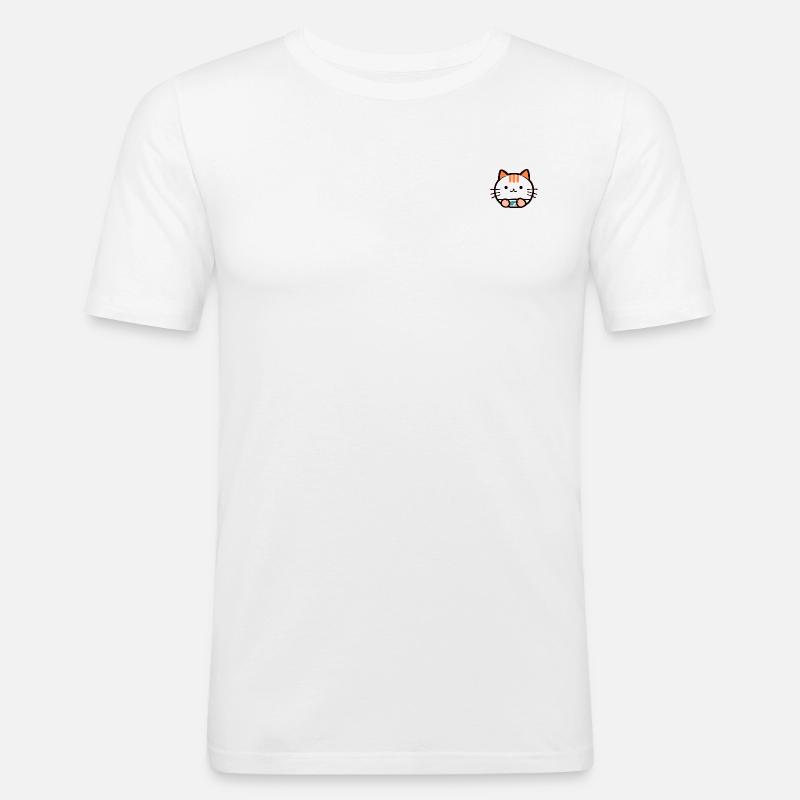 Kittycat - Männer Slim Fit T-Shirt - Weiß