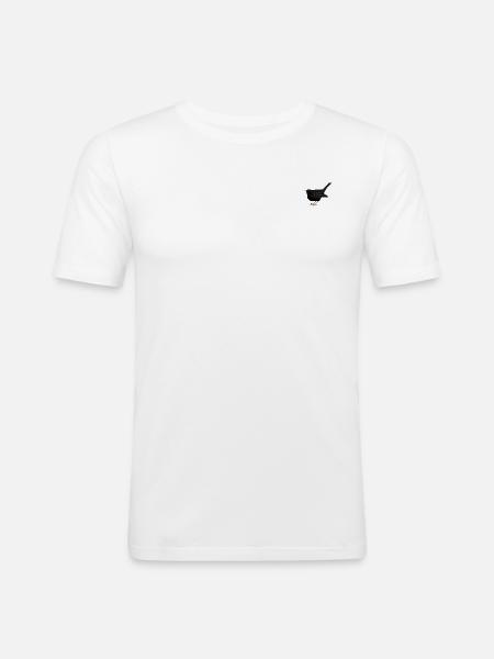 Blackbird Bird -grafiikka / kuvitus - Miesten tyköistuva t-paita - valkoinen