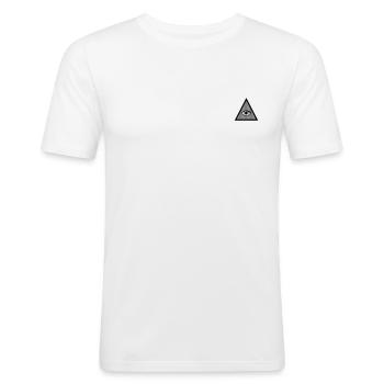 Auge der Vorsehung - Männer Slim Fit T-Shirt - Weiß - Vorne - Nik (191cm)