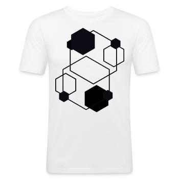 GÉOMÉTRIE - T-shirt près du corps Homme - blanc - Devant - Nik (191cm)
