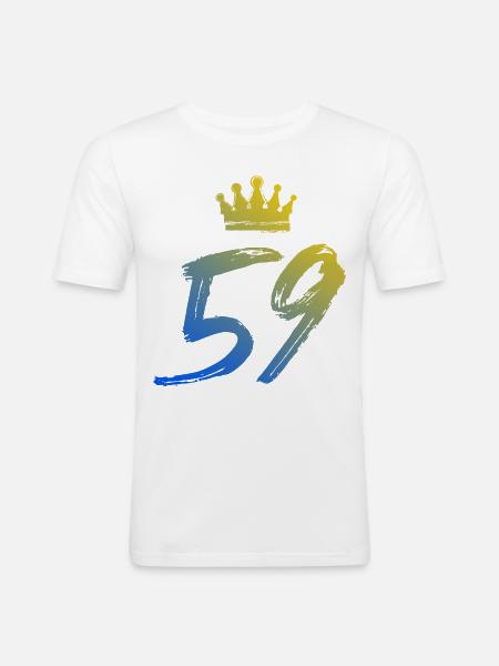 59 Number crown - Men's Slim Fit T-Shirt - white