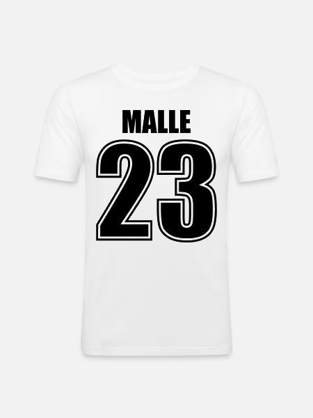 Malle 23 - Männer Slim Fit T-Shirt - Weiß