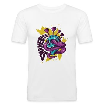Darts Snakebite skull snake darts - Men's Slim Fit T-Shirt - white - Front - Nik (191cm)