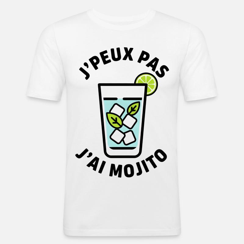 Lime Mint Eisglas - Männer Slim Fit T-Shirt - Weiß