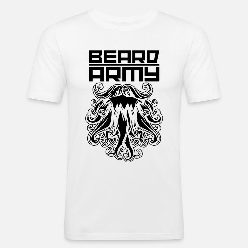 beard army bart arme - Männer Slim Fit T-Shirt - Weiß