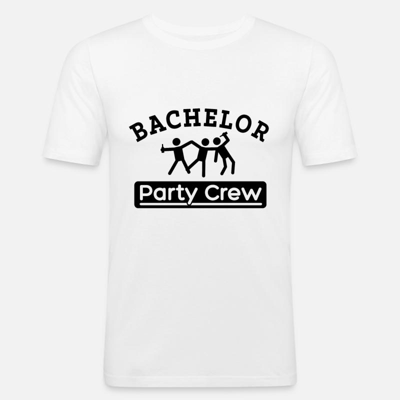 Junggesellenabschied Bachelor Party Crew - Männer Slim Fit T-Shirt - Weiß