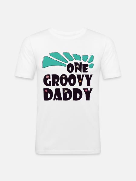 One Groovy Daddy - Men's Slim Fit T-Shirt - white