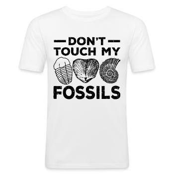 Collecting fossils - Men's Slim Fit T-Shirt - white - Front - Nik (191cm)