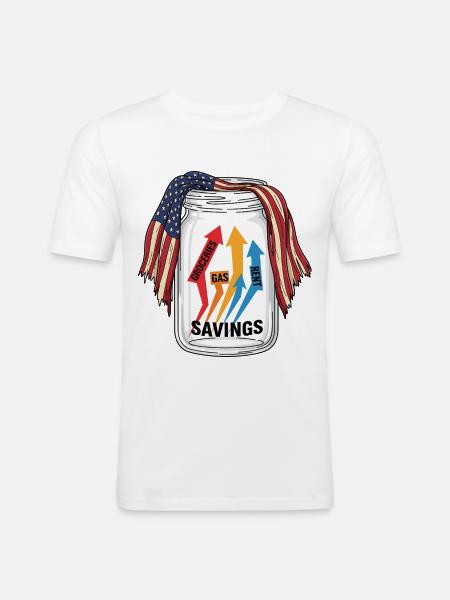 L’économie est un piège - T-shirt près du corps Homme - blanc