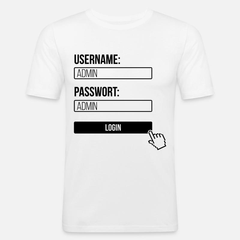 Admin Administrator Computer Science Computer - Men's Slim Fit T-Shirt - white