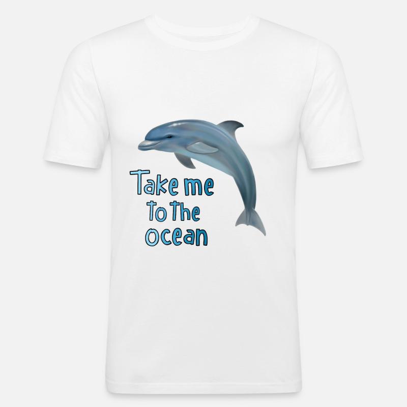 Delfin - Bring mich zum Meer - Männer Slim Fit T-Shirt - Weiß