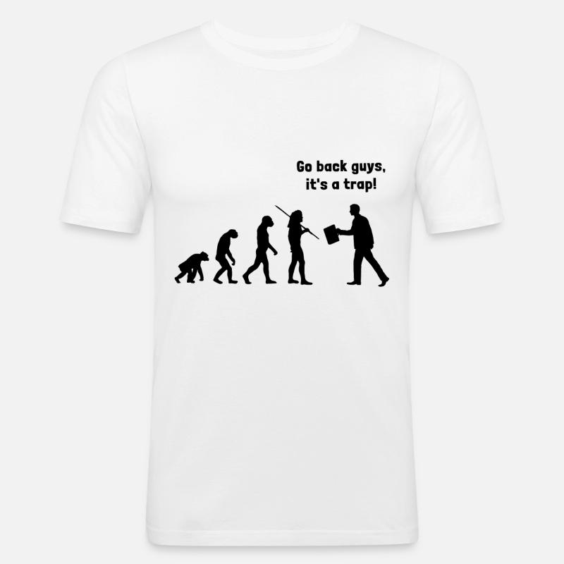 Evolution - go back, it's a - Men's Slim Fit T-Shirt - white
