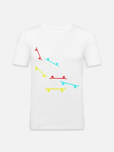 Symbole du skateboard - T-shirt près du corps Homme - blanc