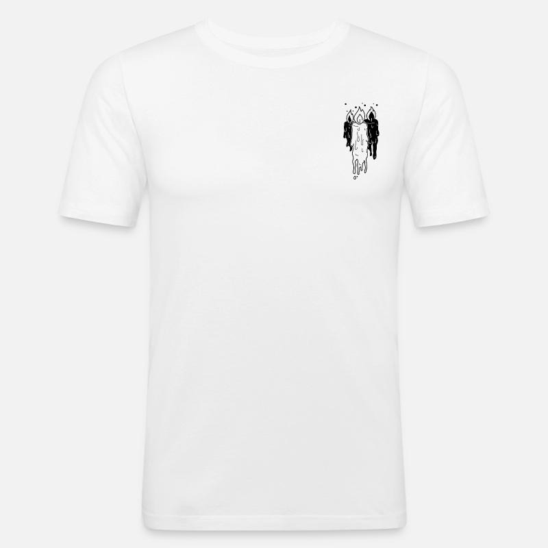 Candle-Light Dinner - Männer Slim Fit T-Shirt - Weiß