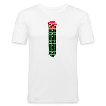 GUITAR NECK TIE - Men's Slim Fit T-Shirt - white - Front - Nik (191cm)