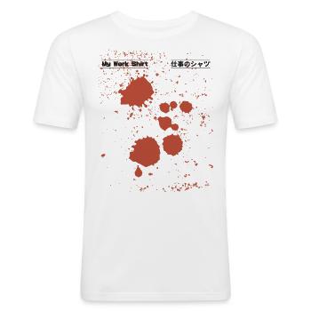 My Work Shirt (Mein Arbeits-tshirt) - Men's Slim Fit T-Shirt - white - Front - Nik (191cm)
