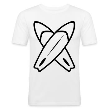 Surfboard Surfboard Cross Symbol Water Sports - Men's Slim Fit T-Shirt - white - Front - Nik (191cm)