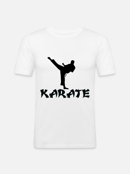 Karate - T-shirt près du corps Homme - blanc