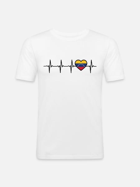 Venezuela Flag Venezuelans - Men's Slim Fit T-Shirt - white