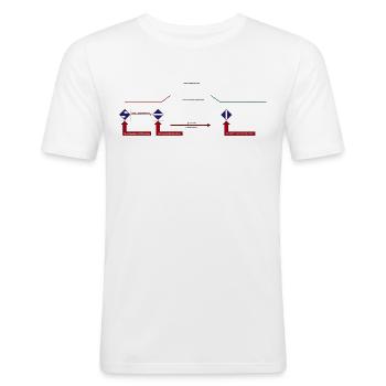 Schwungfahrstrecke mit El-Signalen - Männer Slim Fit T-Shirt - Weiß - Vorne - Nik (191cm)