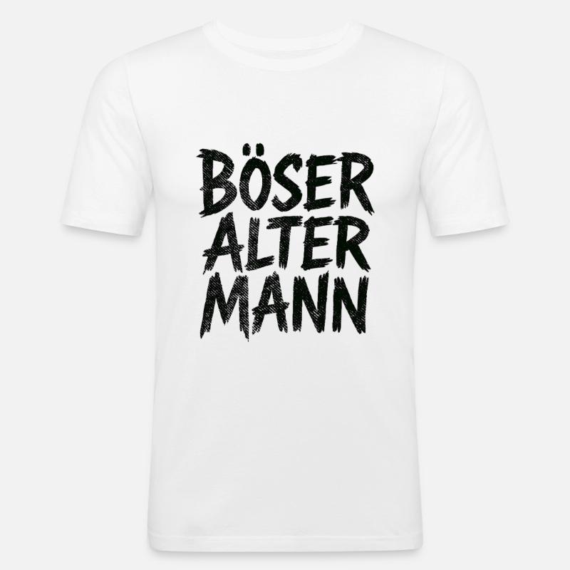 Böser alter Mann – freches Statement - Männer Slim Fit T-Shirt - Weiß