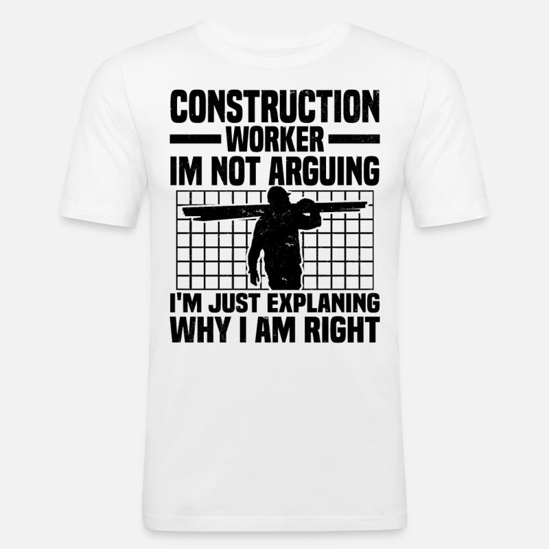 Baustelle - Männer Slim Fit T-Shirt - Weiß