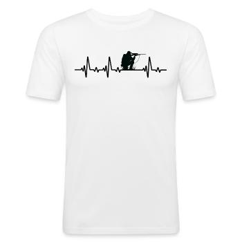 Jäger jagd herzschlag jagdhund t-shirt jagen - Männer Slim Fit T-Shirt - Weiß - Vorne - Nik (191cm)