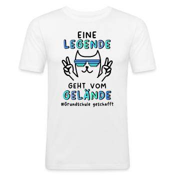 Grundschule Geschafft 2025 Grundschule Abschied - Männer Slim Fit T-Shirt - Weiß - Vorne - Nik (191cm)