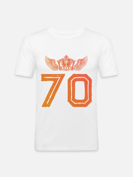 70 Number crown - Men's Slim Fit T-Shirt - white