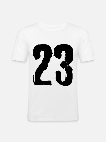 23 number jersey - Men's Slim Fit T-Shirt - white