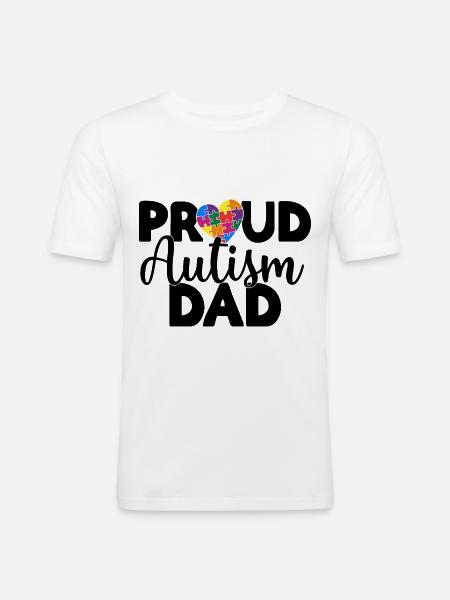 Proud Autism Dad - Men's Slim Fit T-Shirt - white