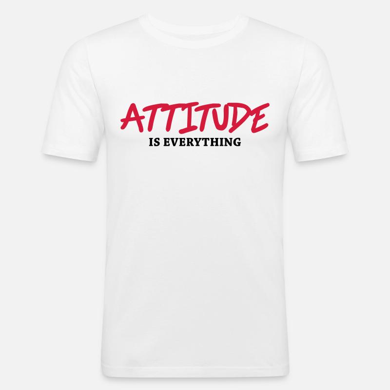 Attitude is everything - Männer Slim Fit T-Shirt - Weiß