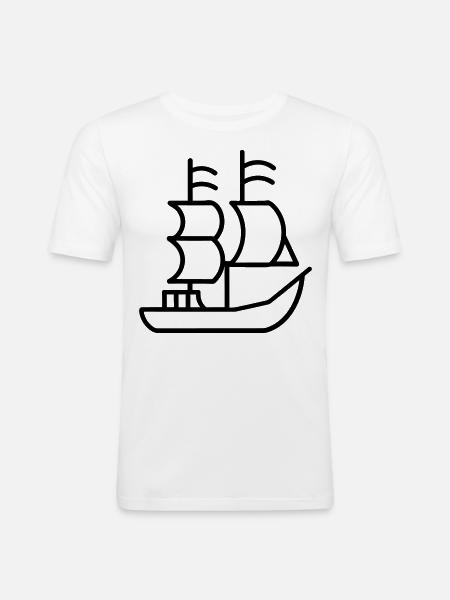 Pirate ship - Men's Slim Fit T-Shirt - white