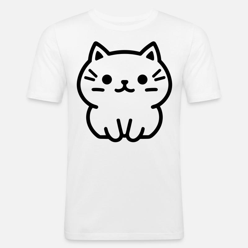 Kätzchen - Männer Slim Fit T-Shirt - Weiß