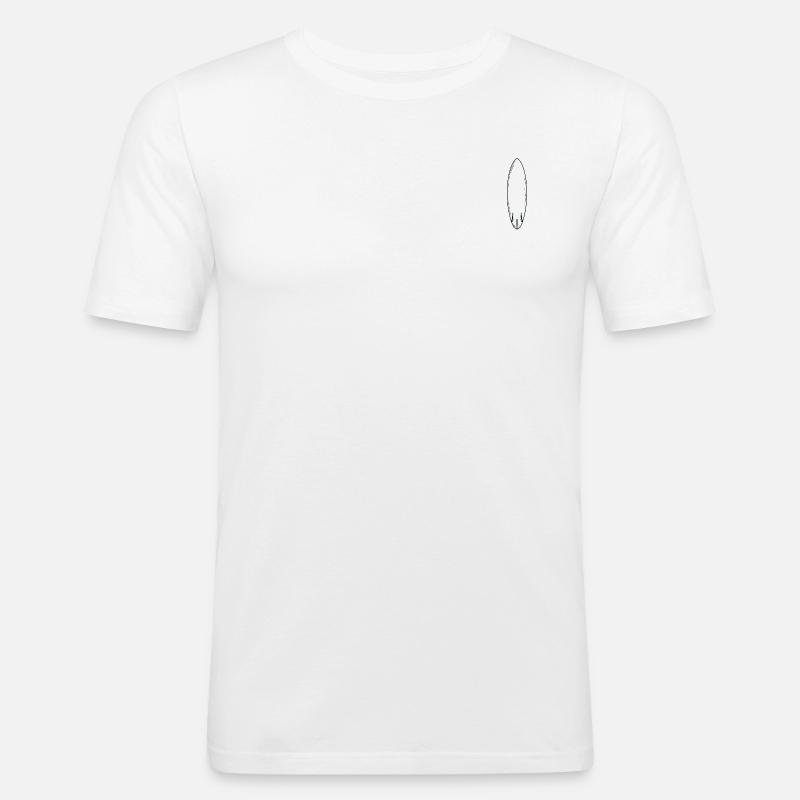 Planche de surf - T-shirt près du corps Homme - blanc