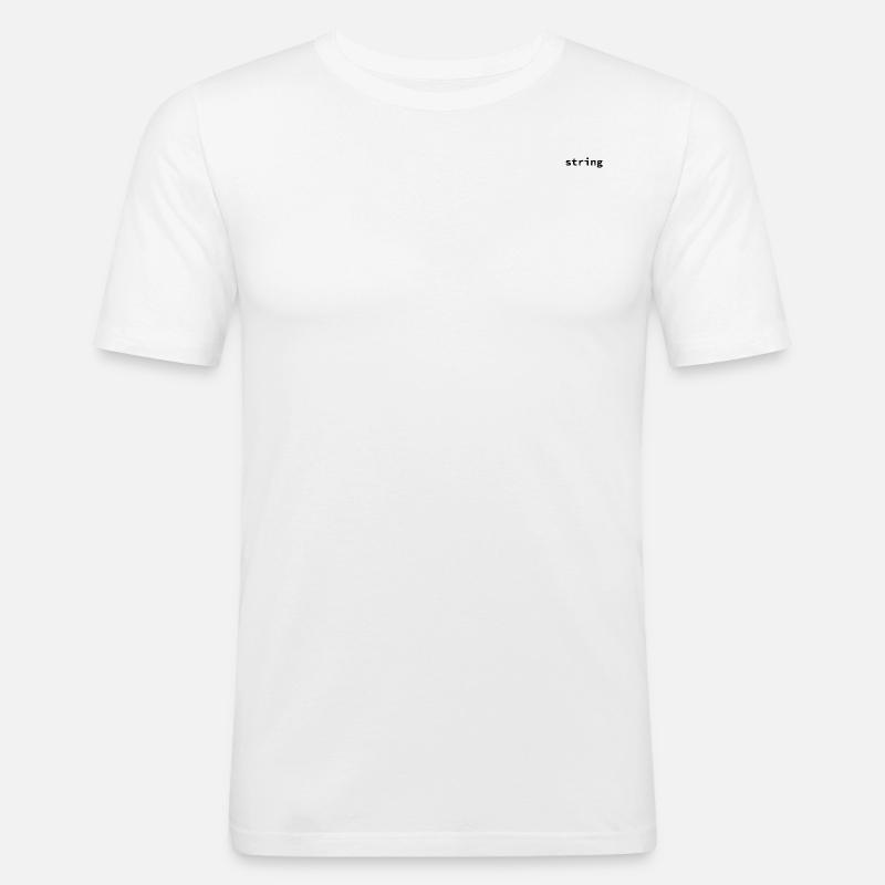 Code in Strings Black - Männer Slim Fit T-Shirt - Weiß