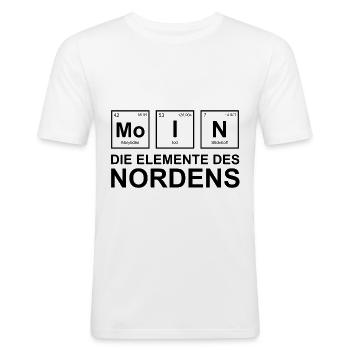 Norddeutschland Norden Moin II - Männer Slim Fit T-Shirt - Weiß - Vorne - Nik (191cm)