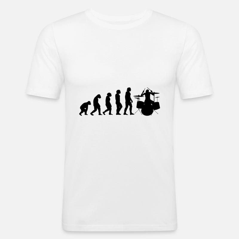 Drums drummer Evolution II - Men's Slim Fit T-Shirt - white