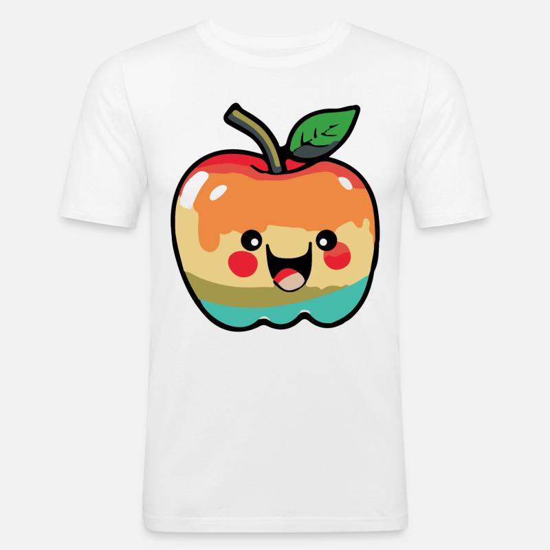 Fumetto Apple - Maglietta aderente da uomo - bianco