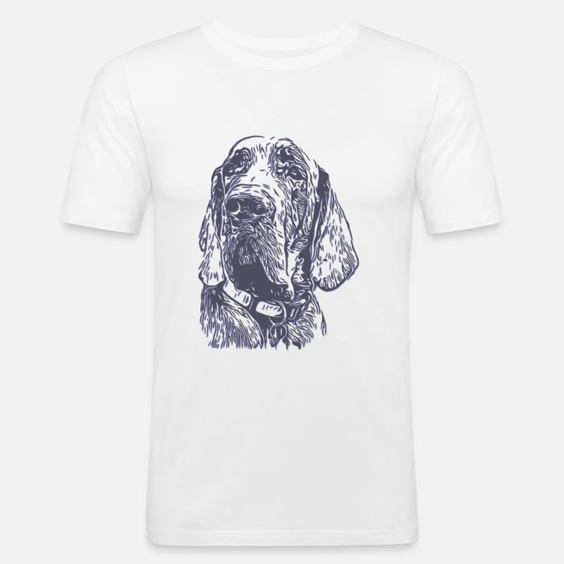 Hund Dogge Grau Silber Hellgrau - Männer Slim Fit T-Shirt - Weiß