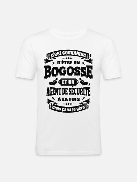 BOGOSSE AGENT DE SÉCURITÉ - T-shirt près du corps Homme - blanc