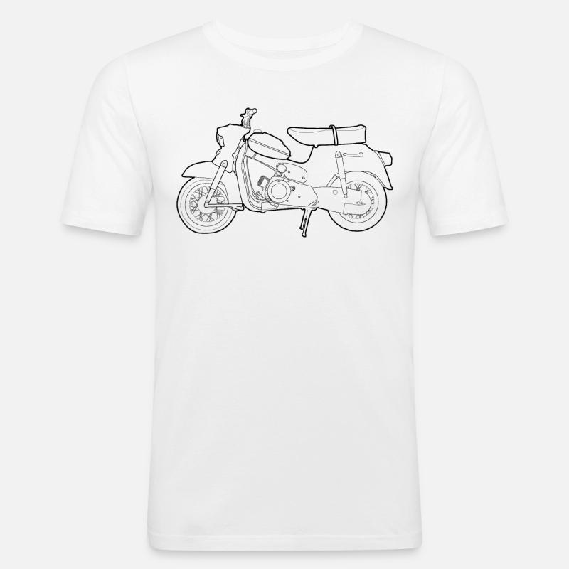 DS50 / Schwalbenfahrer / Ostalgie / Mofa Oldtimer - Männer Slim Fit T-Shirt - Weiß